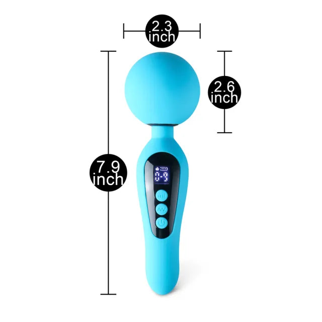 9-Speed Rechargeable Magic Wand Massager with Heating & Vibrating Functions