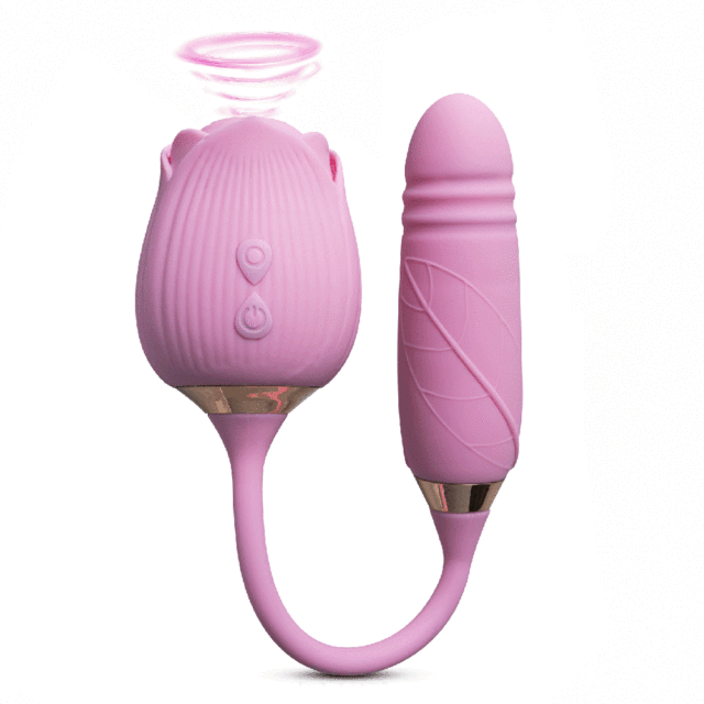 10-Speed Clitoral Sucking Rose with Thrusting Vibrator