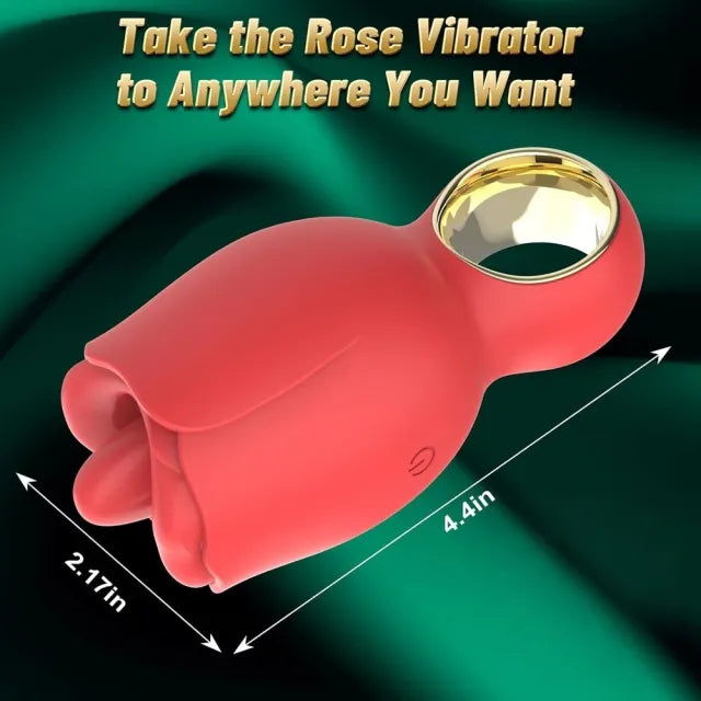 8-Mode Rechargeable Red Silicone Clitoral Stimulator with 360° Rotated Licking Tongue