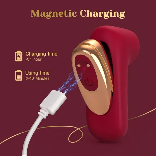 Red Rechargeable Silicone Vibrator Set with LOVE-Shaped Design – 4-Piece Combo, Remote Control, Waterproof