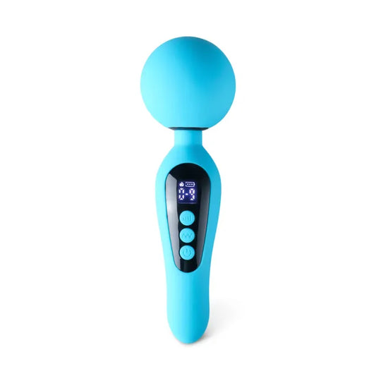 9-Speed Rechargeable Magic Wand Massager with Heating & Vibrating Functions