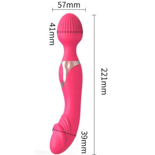 10-Speed Red Color Silicone Double Ended Wand Massager