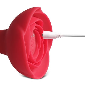 10-Speed Remote Control Silicone Vibrating Anal Plug with Rose Base