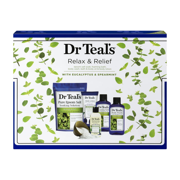 Dr Teal’s Relax & Relief Gift Set, Eucalyptus & Spearmint, 5 Piece