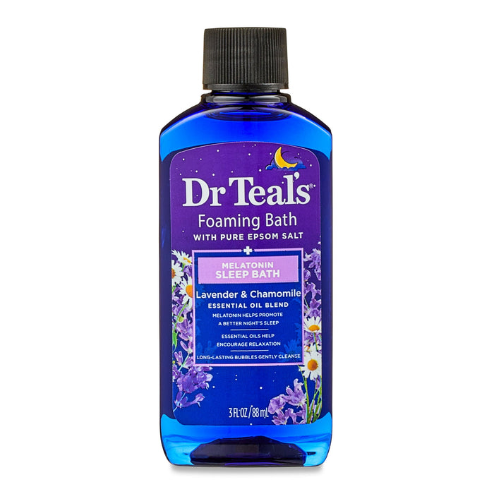 Dr Teal's Melatonin Epsom Salt and Foaming Bath Set, Lavender, 2 Piece