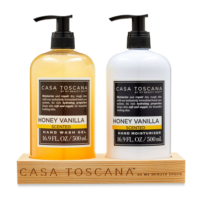 Casa Toscana 2-Piece Hand Care Gift Set with Caddy, Honey Vanilla