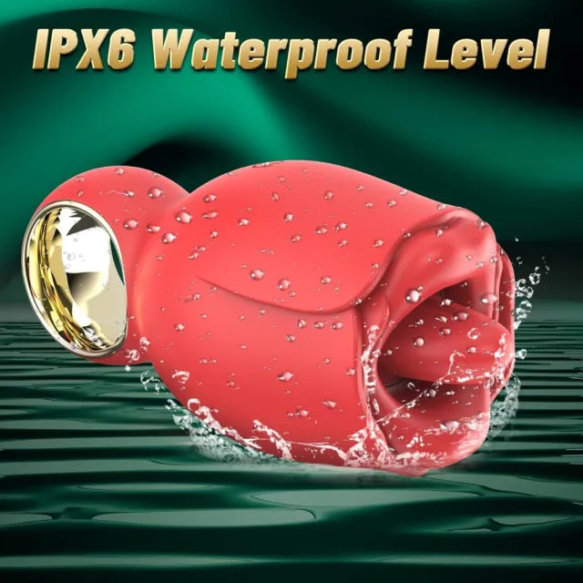 8-Mode Rechargeable Red Silicone Clitoral Stimulator with 360° Rotated Licking Tongue