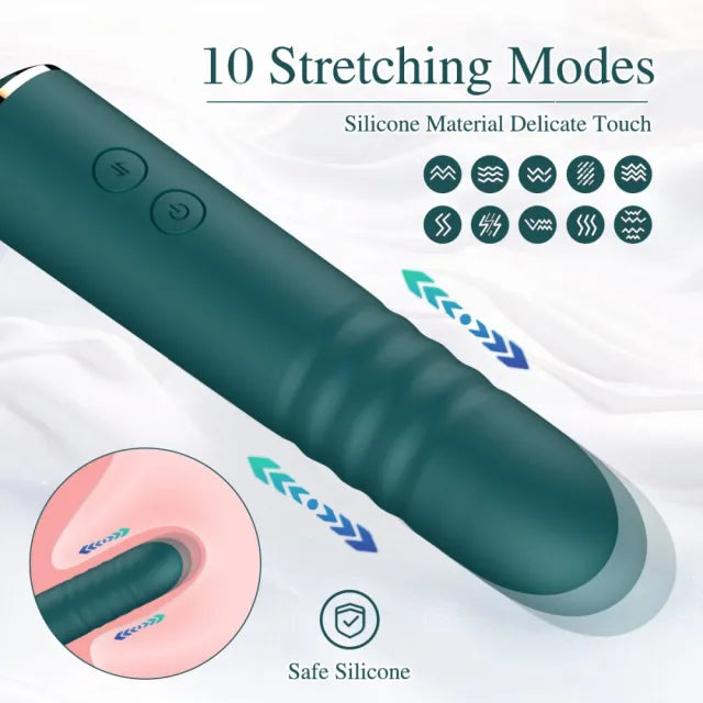 10-Speed 3-in-1 Sucking & Thrusting Wand Massager – Rechargeable & Waterproof