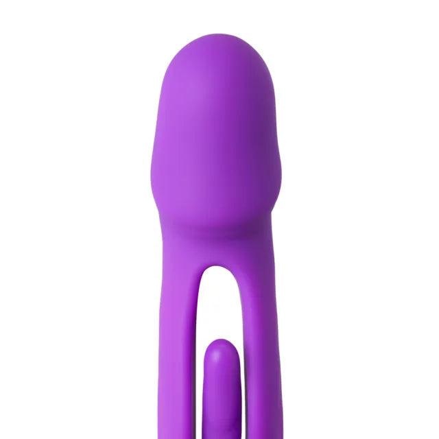 7-Speed Purple Rechargeable Vibrating & Tongue-Licking Massager with Flapping Function