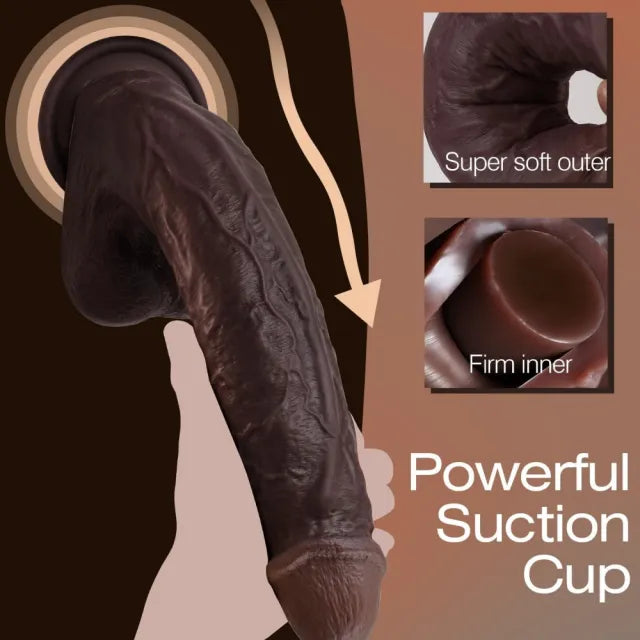 10.84'' Deep Brown Silicone Dildo with Strong Suction Cup