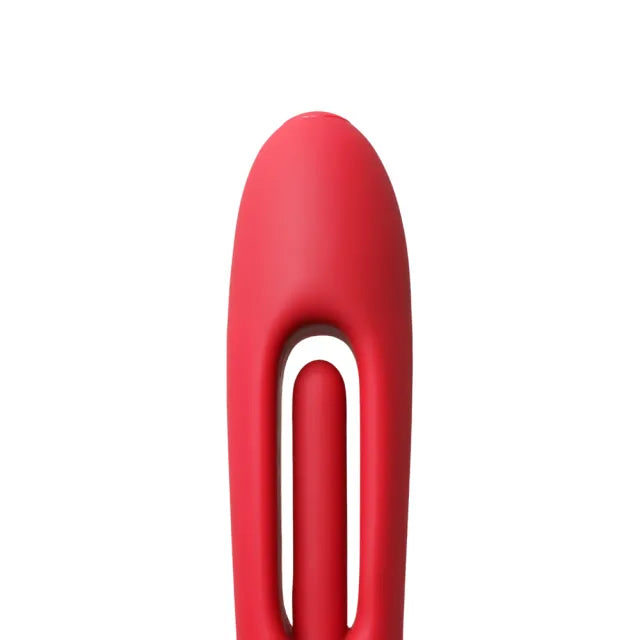 10-Speed Red Rechargeable Mouth Vibrator with Tongue-Licking & Flapping