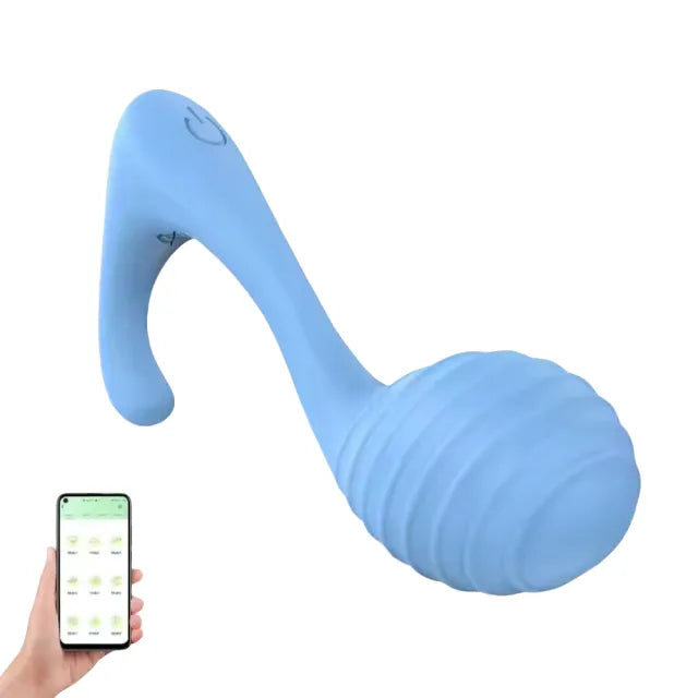 10 Modes Blue App Control Rechargeable Silicone Musical Note Vibrating Egg for Clitoral and G-Spot Stimulation