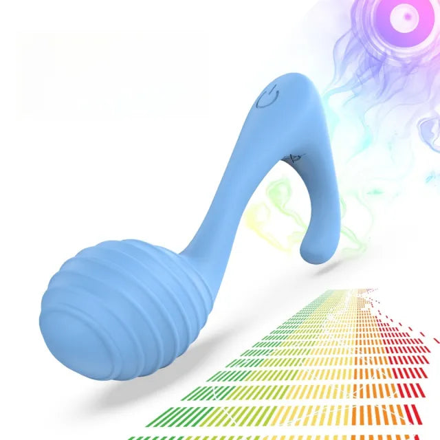 10 Modes Blue App Control Rechargeable Silicone Musical Note Vibrating Egg for Clitoral and G-Spot Stimulation