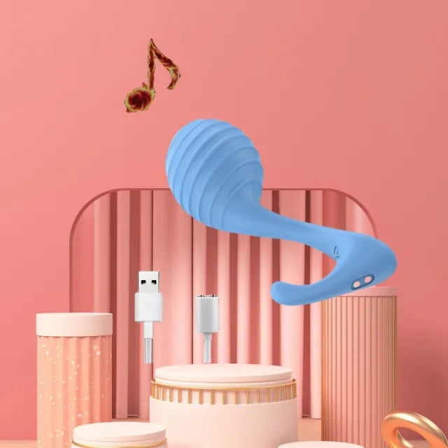 10 Modes Blue App Control Rechargeable Silicone Musical Note Vibrating Egg for Clitoral and G-Spot Stimulation