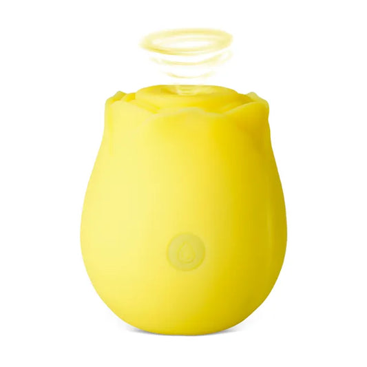 Yellow Glow-in-the-Dark 10-Function Silicone Rechargeable Clitoral Sucking Rose Sex Toy