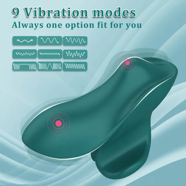 9-Speed Dark Green Rechargeable Silicone Finger Vibrator