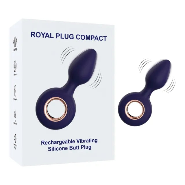12-Mode Rechargeable Vibrating Dark Purple Silicone Butt Plug