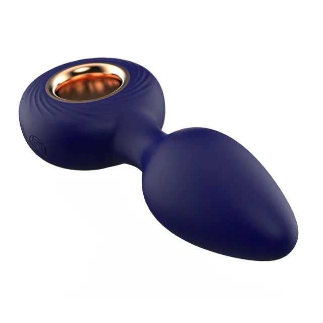 12-Mode Rechargeable Vibrating Dark Purple Silicone Butt Plug
