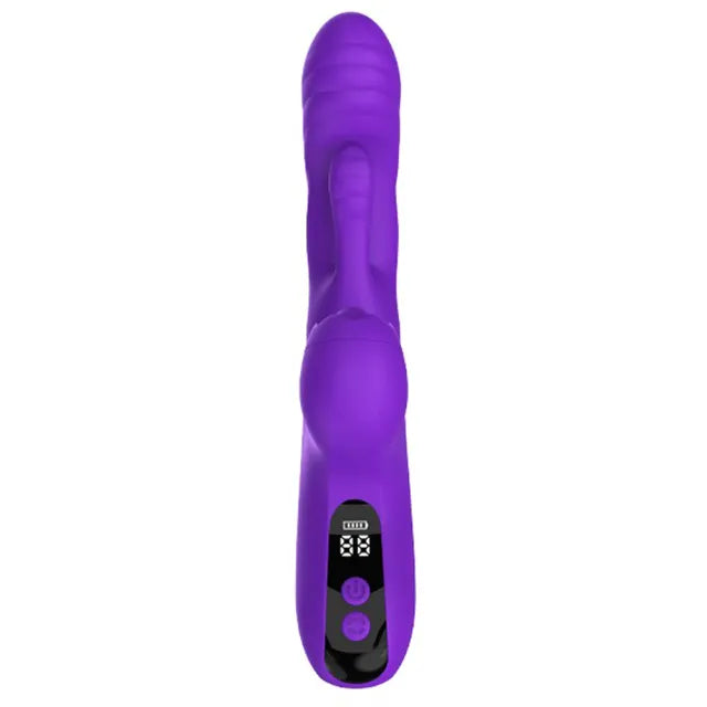 9.26'' Purple Vibrating Tapping App-Controlled Vibrator – 10 Modes, Magnetic USB Rechargeable, Waterproof