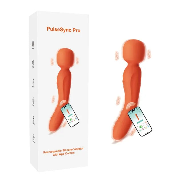 9.06" Orange Rechargeable Silicone App-Controlled Vibrator – 10 Vibrating Modes Curved G-Spot Design with Remote App Control