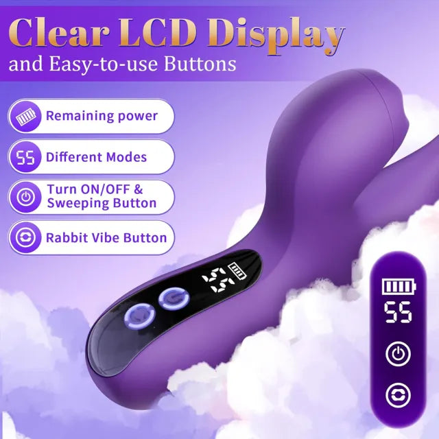 9.26'' Purple Vibrating Tapping App-Controlled Vibrator – 10 Modes, Magnetic USB Rechargeable, Waterproof