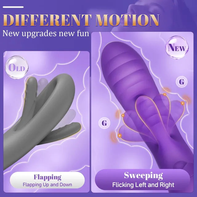9.26'' Purple Vibrating Tapping App-Controlled Vibrator – 10 Modes, Magnetic USB Rechargeable, Waterproof